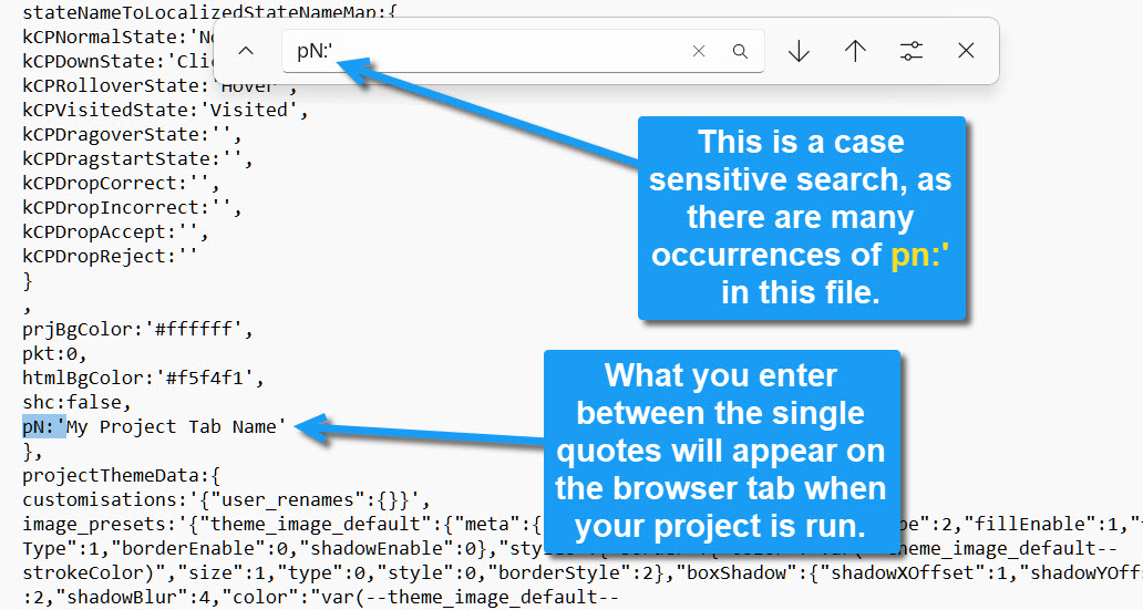 Captivate Browser Tab Name
